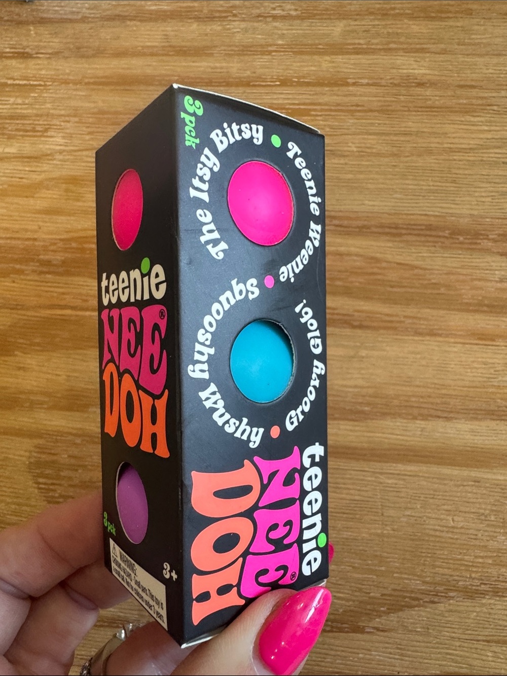 Teenie NeeDoh 3-Pack Bright Pink & Turquoise Stress Balls